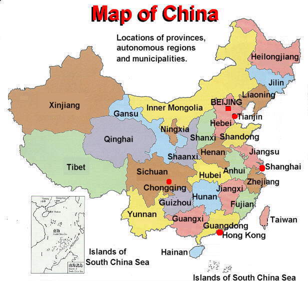 china map with administrative divisions