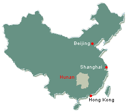 location of Hunan Province