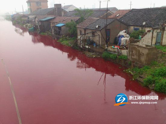 river pollution in shaoxing of zhejiang province
