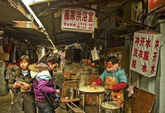 old life in modern shanghai city