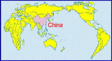 china's location in the world map