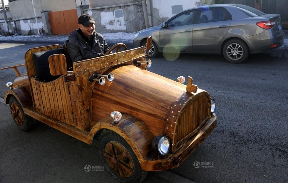 carpenter and wood-made car